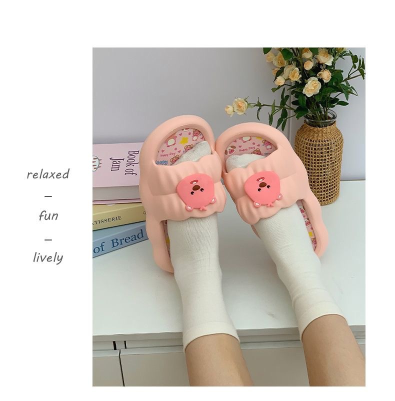Home Bathroom Wear - Cute beaver slippers female summer wear