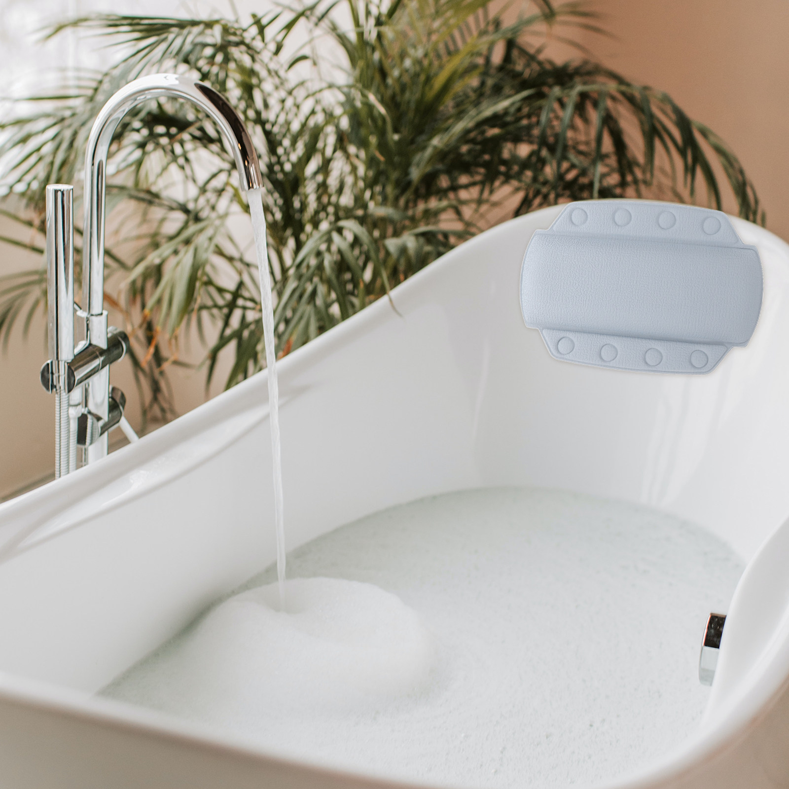 Home Bathroom Spa - Bathtub Pillow with Suction Cups Ergonomic
