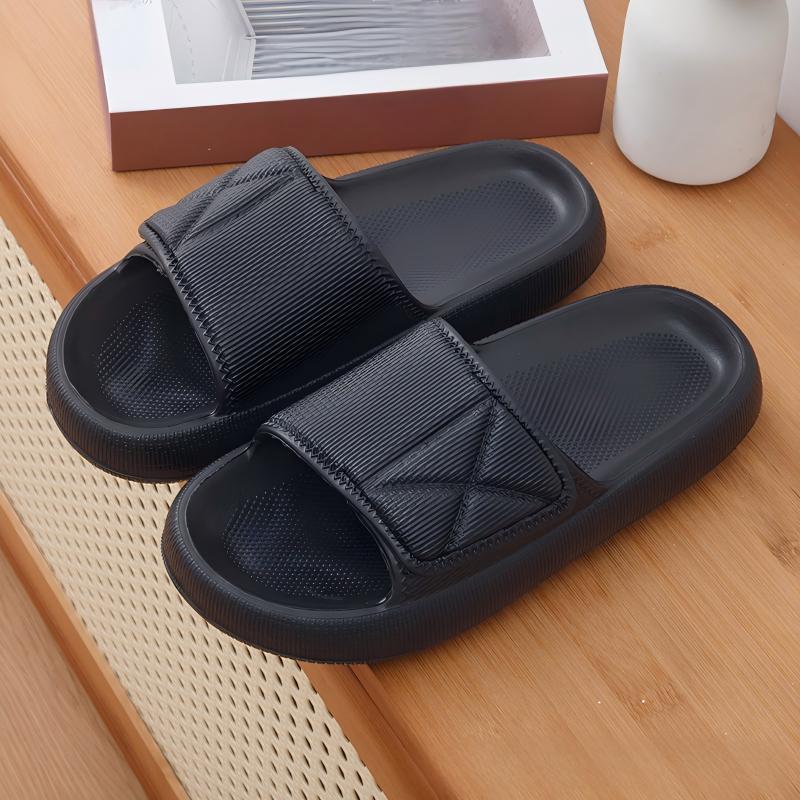Home Bathroom Wear - Men's Thick-Soled Slip-On Slippers, Women's Summer