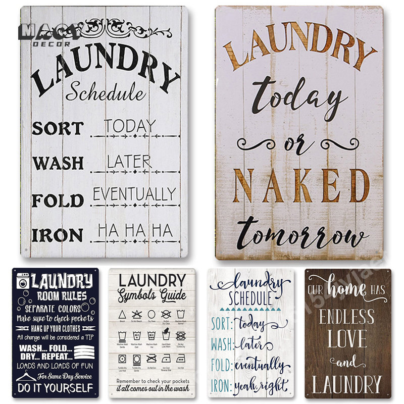 Slogan Metal Tin Sign Laundry  - Home Bathroom Sign recension och pris