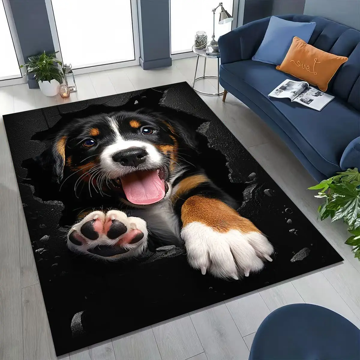 3D Illusion Breaking Wall Dog  - Home Bathroom Break recension och pris