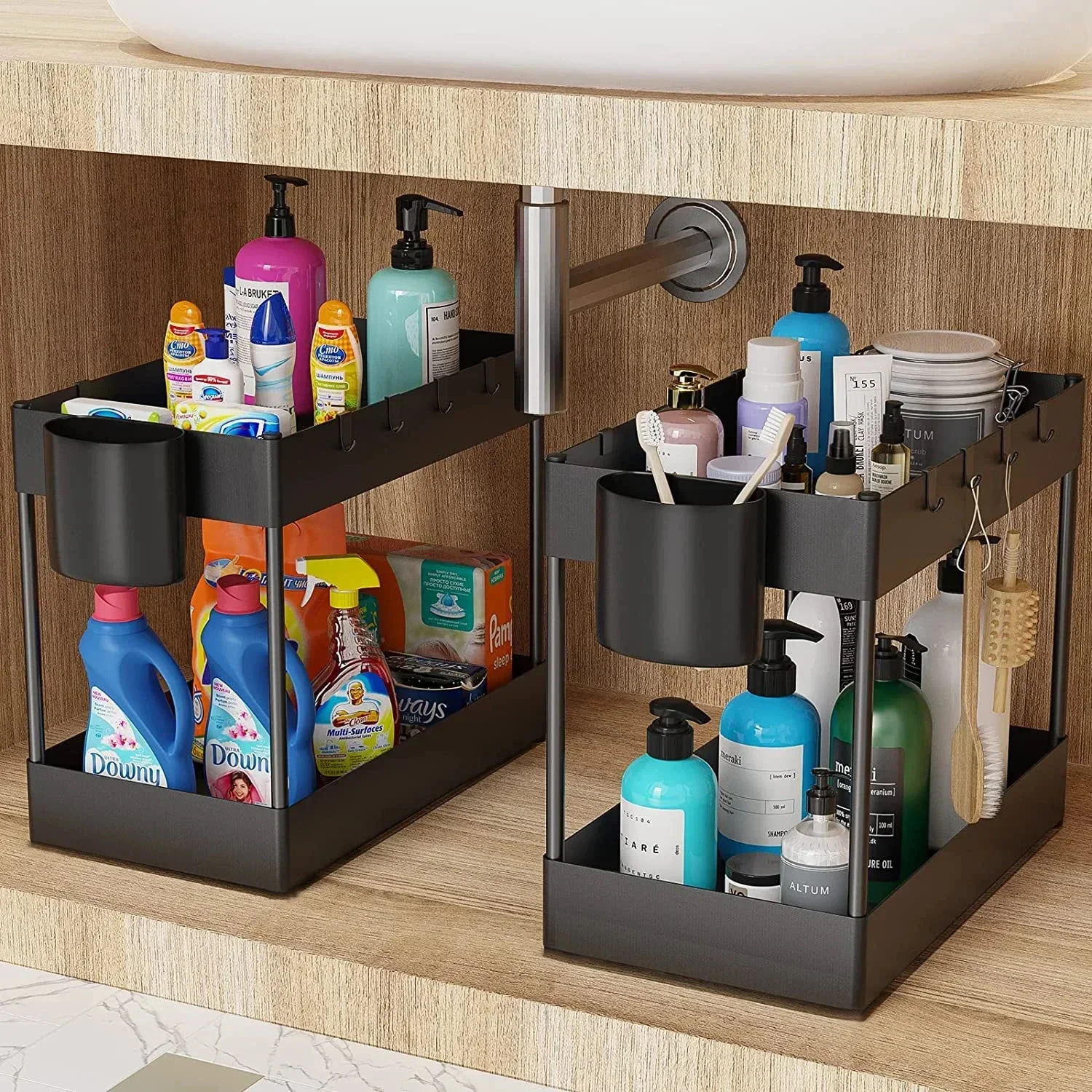 2 Tier Under Sink Sliding Stor - Home Depot Bathroom Sink recension och pris