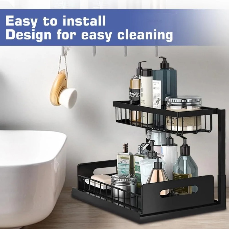 2 Tier Under Sink Organizer Pu - Home Depot Bathroom Sink recension och pris